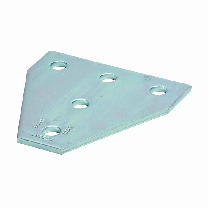B-Line Eaton series strut fittings and accessories, 5.37" Height, 5.37" Length, 1.62" Width, 1.43lbs, Steel, Five hole tee gusset plate, Aluminum