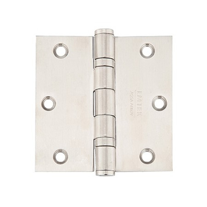 Emtek 9841332D Heavy Duty Ball Bearing Hinges (Pair), 3-1/2" x 3-1/2" with Square Corners, Stainless Steel