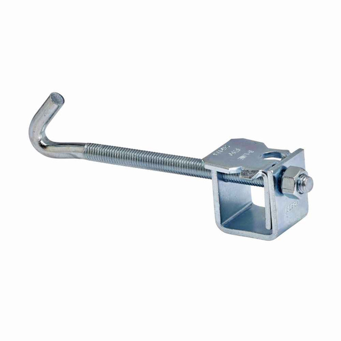 B-Line Eaton series beam clamps, 500 lb, Steel, Used with J-hook, Beam clamp, 7, 5/8" beam thickness, 3"-6" flange width, Electro-plated zinc