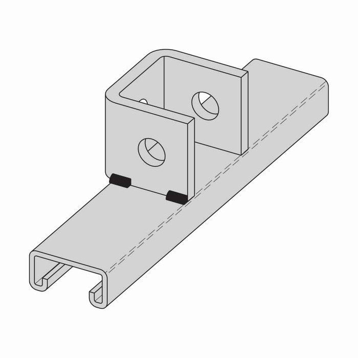 B-Line Eaton series strut fittings and accessories, 2.43" Height, 12" Length, 7.125" Width, 0.976lbs, Steel, Bracket, Electro-plated zinc