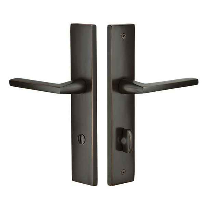Emtek Emtek 8241 STRETTO Narrow Trim Lockset, 2" x 10" Modern Rectangular Non-Keyed, Brass Tubular, Privacy EMTEK-8241