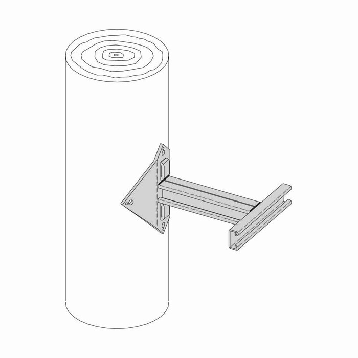 B-Line Eaton series strut fittings and accessories, 7.78" Height, 18" Length, 12" Width, 6.815lbs, Steel, Bracket, Electro-plated zinc