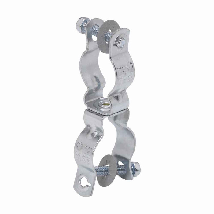 B-Line Eaton series conduit support fasteners, 25 lb load capacity, 2-1/2" conduit size, Zinc plated, Conduit to pedestal support