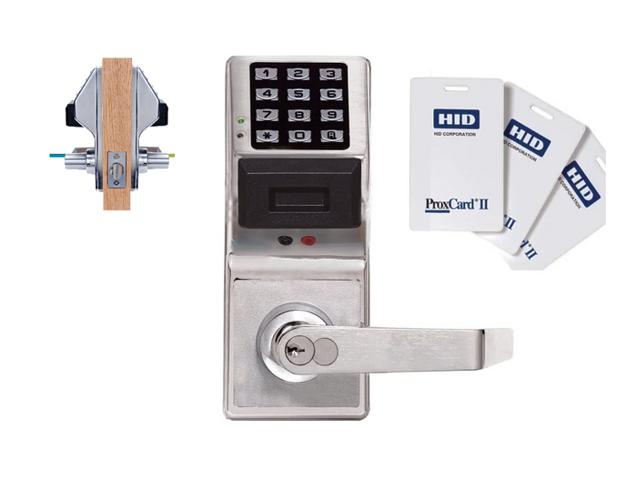 Alarm Lock PDL5300 Series - Double Sided Pushbutton Cylindrical Lock with Prox Reader
