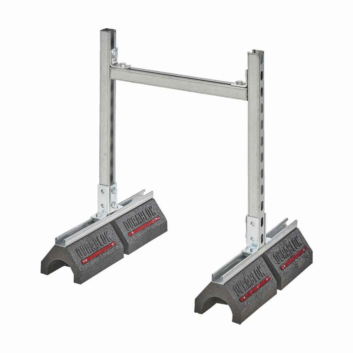 B-Line Eaton series Dura-Blok rooftop support, 10.56" height, 26.75" length, 13.5" width, 1000 lbs load capactiy, Cast iron, Electro plated finish