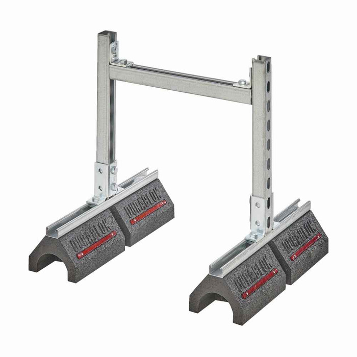 B-Line Eaton series Dura-Blok rooftop support, 10.56" height, 20.75" length, 13.5" width, 1000 lbs load capactiy, Cast iron, Electro plated finish