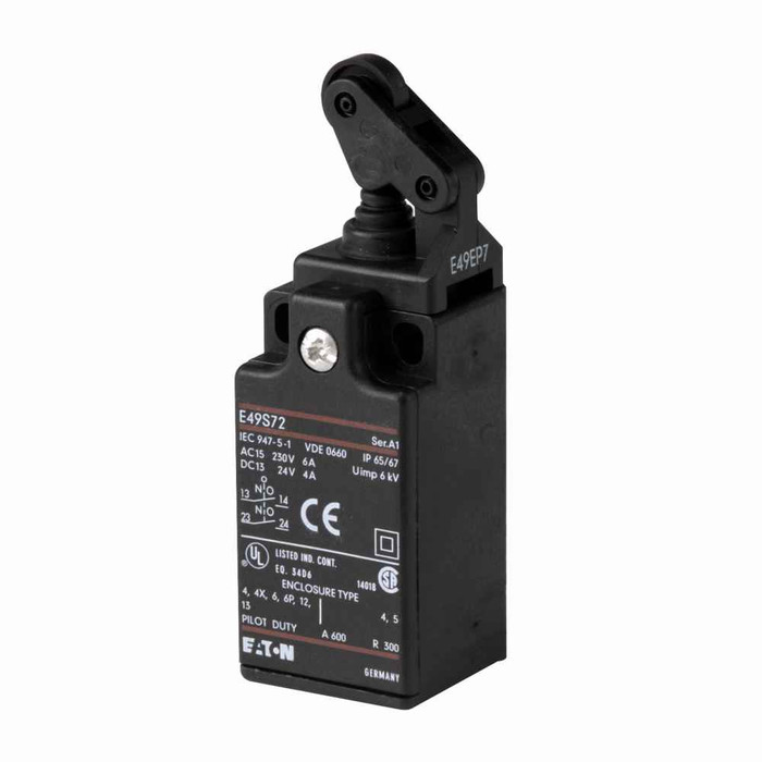 B-Line Limit Switch Head, E49, Top push roller, Mini DIN