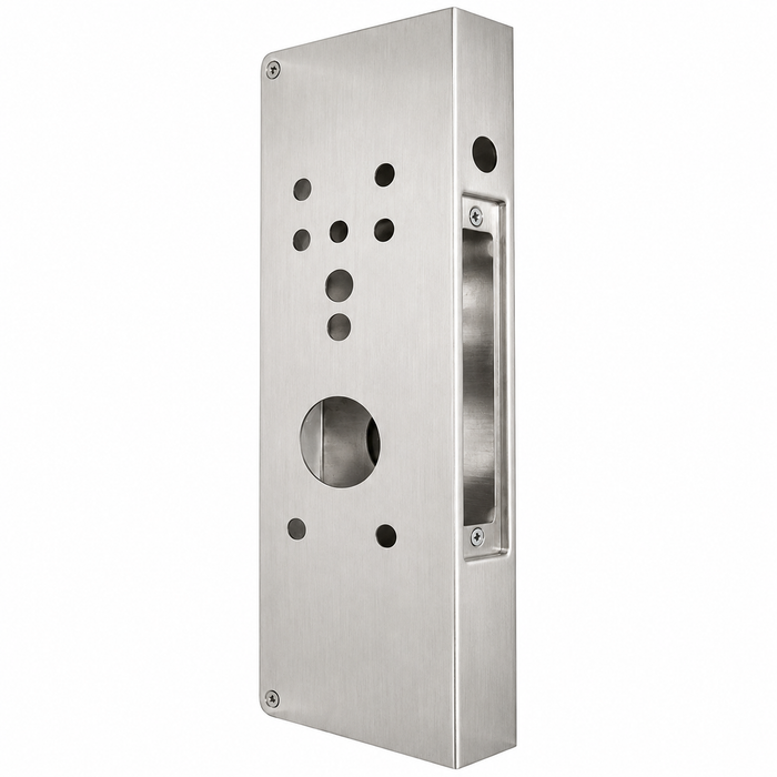 Don-Jo 504AD-CW Wrap Around Plate 5-1/8" x 16-3/8" for Schlage AD Series Mortise Locksets, 2-3/4" Backset, 1-3/4" Door