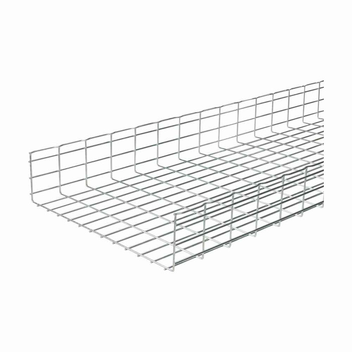 B-Line Eaton series Flex tray wire basket tray, Limited industrial and interior, Pre-galvanized zinc, Steel, 143.3" actual area inside tray, 6" deep f