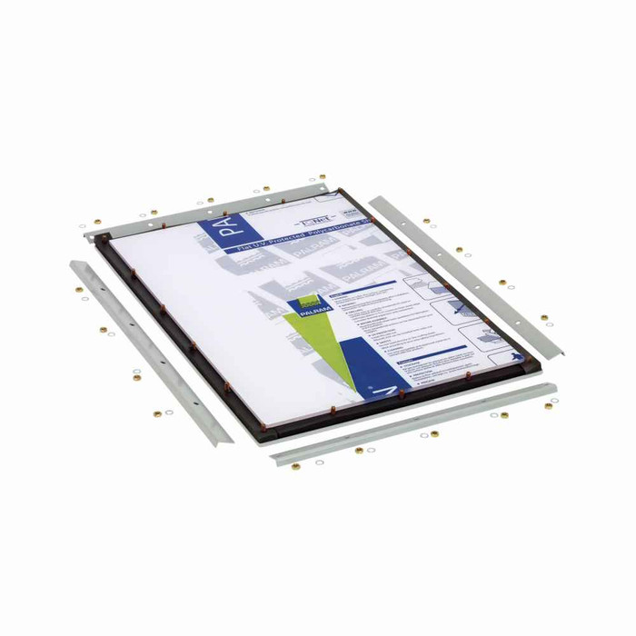 B-Line Eaton series window and door kit, ANSI 61 gray polyester powder coated, Stainless steel, Fixed window, Plexiglas window kit, Enclosure cut-out