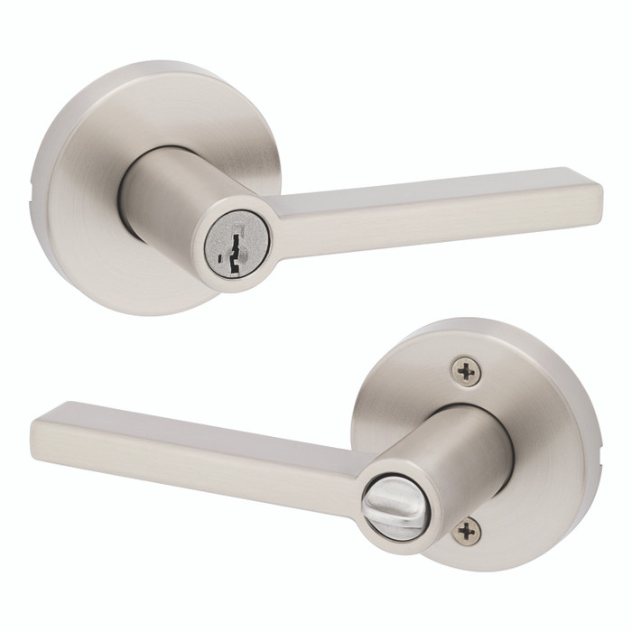 Kwikset 745HFL SMT Halifax Fire Rated Lever Set Keyed Door Lock (Reversible) with SmartKey for Entryways, Entrances