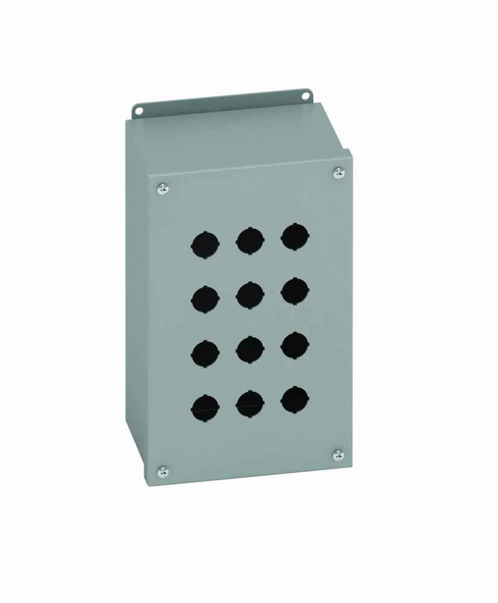 B-Line Eaton series push button enclosures, 7" height, 3.5" length, 2.75" width, 12, Hinged cover, PBSB enclosure, Surface mounted, Medium single doo