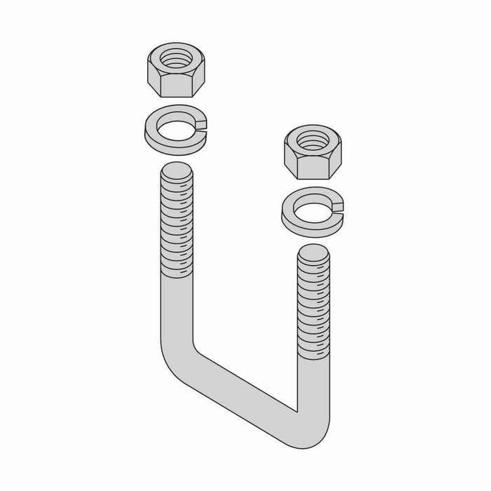 B-Line Eaton series open racks, Steel, 3/8 -16" thread size, Yellow zinc, "U" Bolt