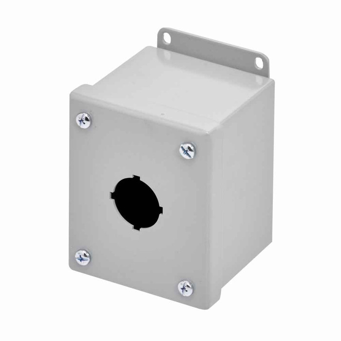 B-Line Eaton series push button enclosures, 4" height, 3" length, 3.25" width, 4X, Screw cover, PB4XSS6 enclosure, Surface mounted, Small single door