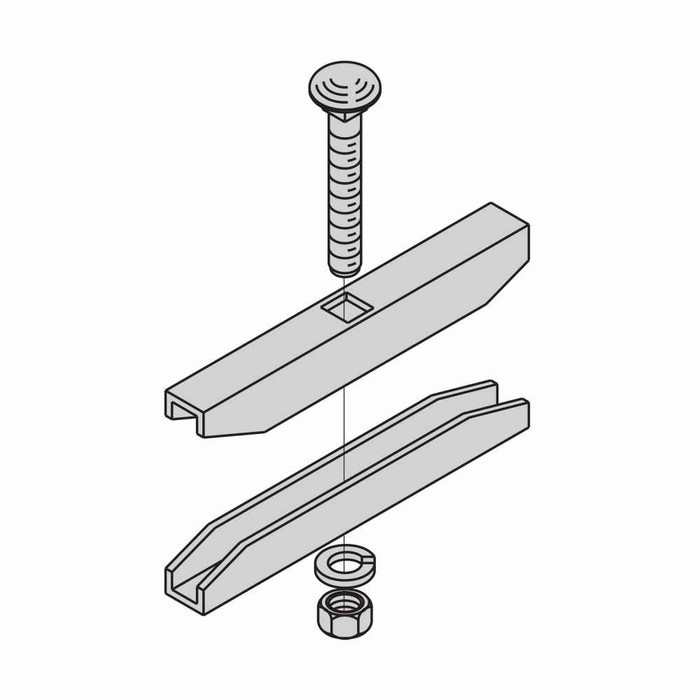 B-Line Eaton series runway splice, Used to connect runway stringers, Cable runway butt-splice clamp and kit, ASTM A570 structural steel, Black zinc