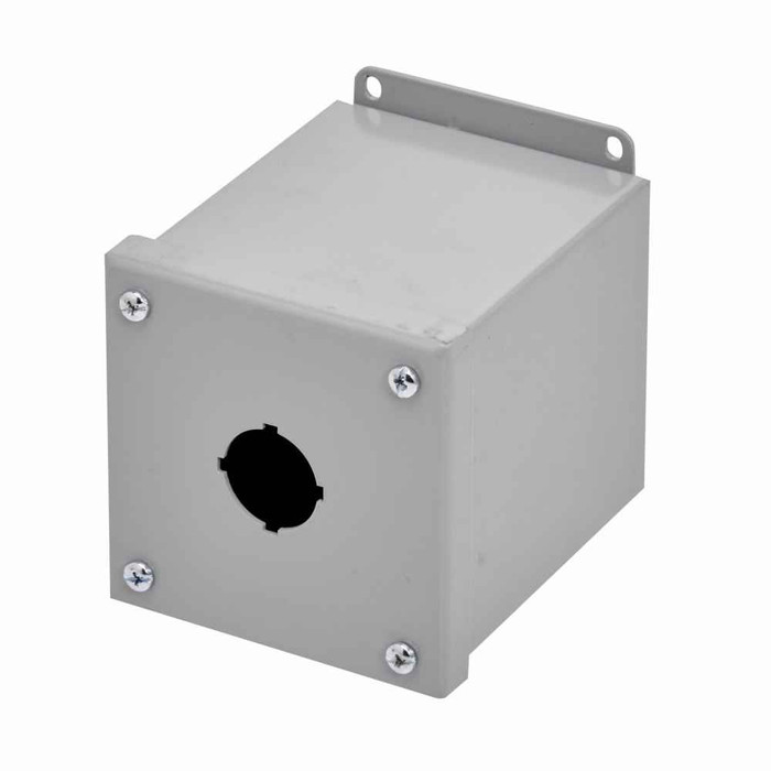 B-Line Eaton series push button enclosures, 4" height, 4.75" length, 4" width, 12, Screw cover, PVX enclosure, Surface mounted, Medium single door, E