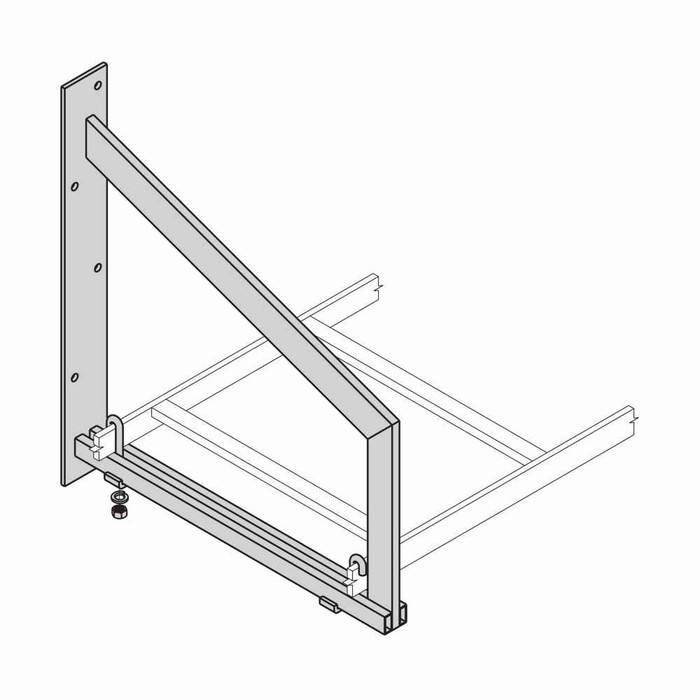 B-Line Eaton series runway shelf bracket, Use to support cable runway from wall, Sized for 1-1?2 and 2 inch stringers, Runway wall support, Steel, Tel