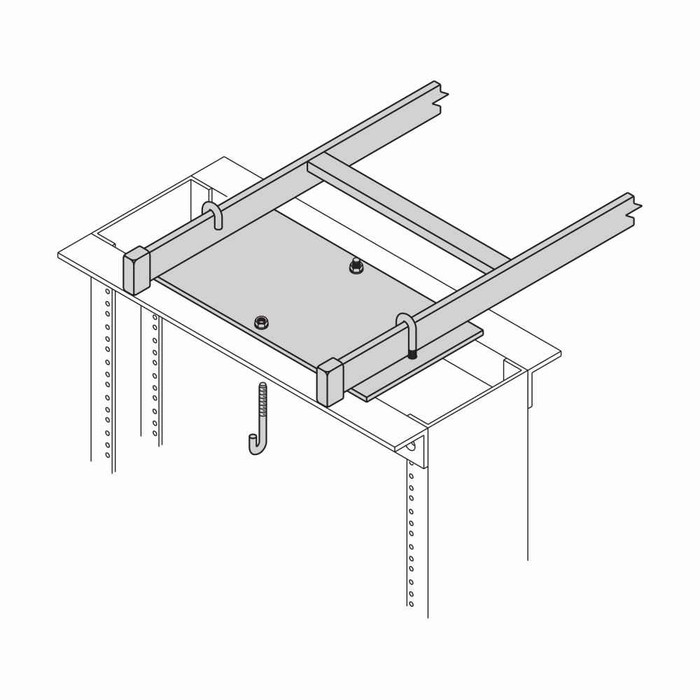B-Line Eaton auxiliary support kit, Steel, Yellow zinc, Network equipment rack wall support kit