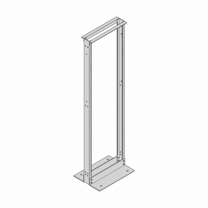 B-Line Eaton series open racks, Steel, Flat black powder coat, 12-24 panel mounting holes, 58 mounting spaces, Top angle style, Seiemic zone 4, netwo