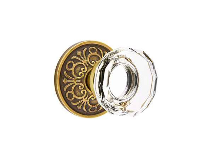 Emtek Emtek Designer Brass Crystal Knobsets - Lowell Knob, Passage Set EMTEK-DESIGNER-CRYSTAL-KNOBSETS-LOWELL-PASSAGE