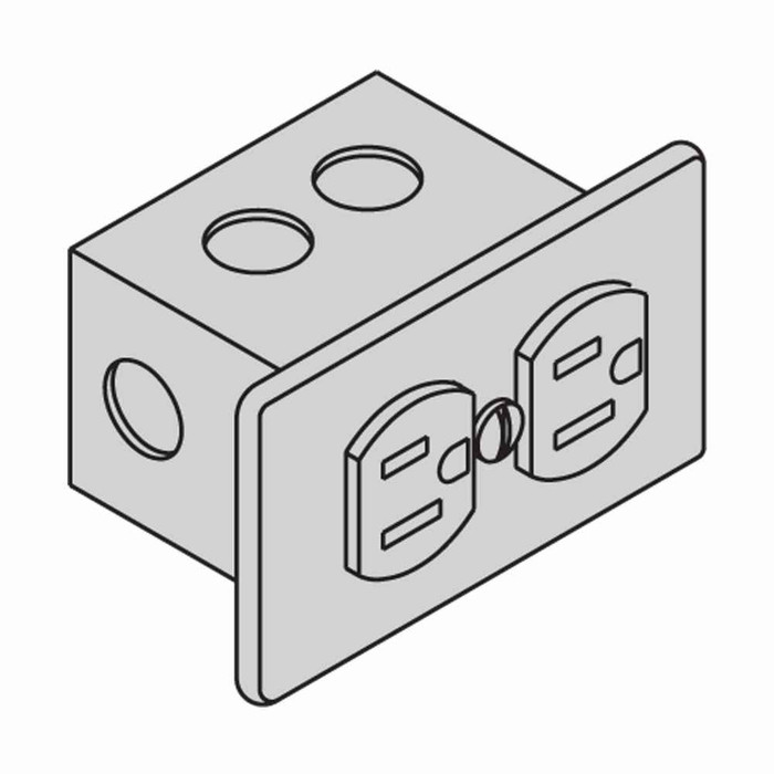 B-Line Eaton series open racks, Steel, Duplex receptacle kit