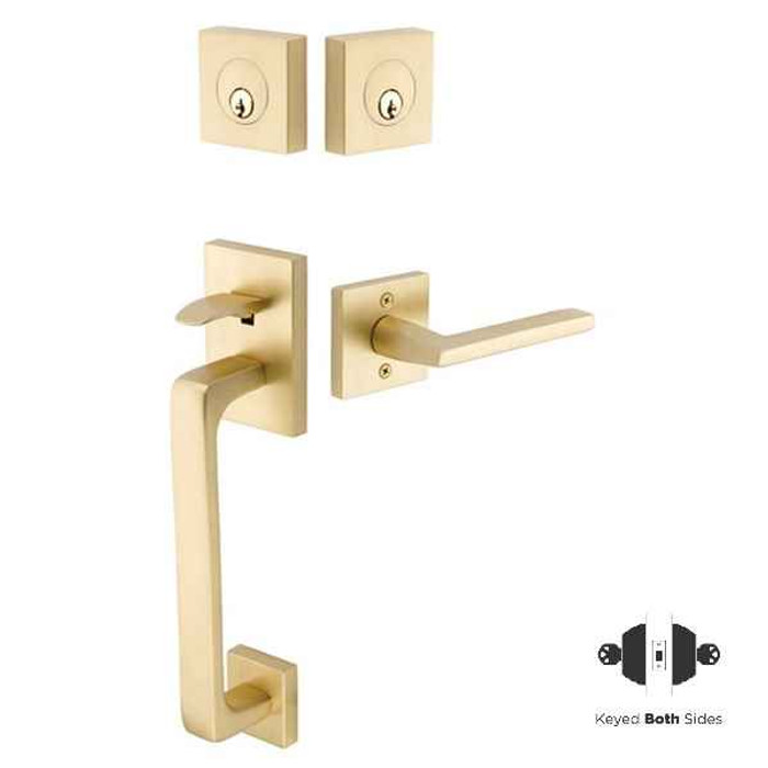 Emtek Emtek 4830 Baden Double Cylinder Entrance Handleset - Brass Tubular EMTEK-4830