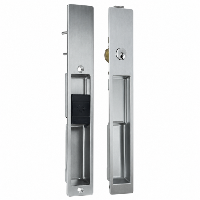 Adams Rite 4190 Flush Lockset with Cylinder and Deadlock for Sliding Doors