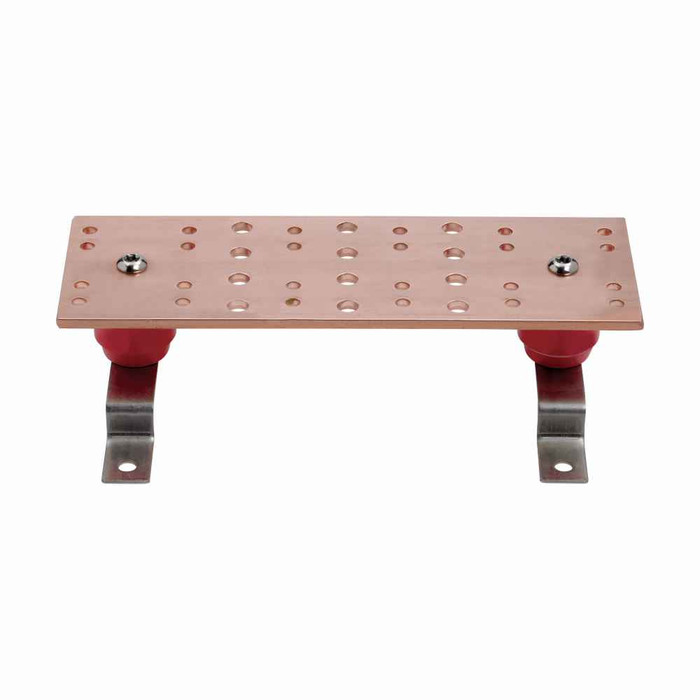 B-Line Eaton ground bar, 6.63" height, 3.13" length, 20" width, Copper bar and SS4 wall brackets, Teleunications main grounding bar, Grounding accesso