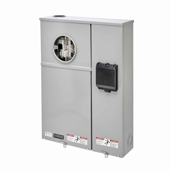 B-Line Eaton series meter s, 100 A, Test block, Ring type, 3R, ANSI 61 gray painted, #14-2/0, #14-2/0, Galvanized steel, Side, 5 jaws, 3 poles, 1 posi