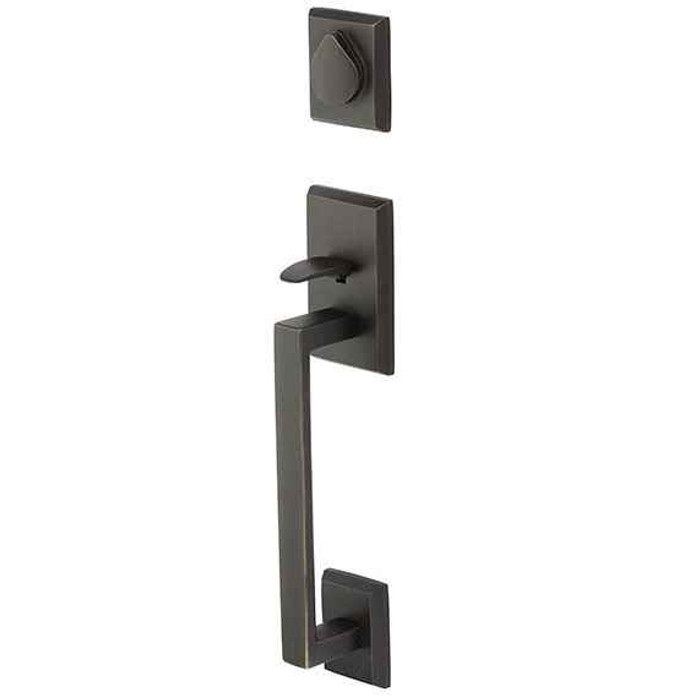 Emtek Emtek 450421 Rustic Modern Rectangular Sectional Entrance Handleset - Sandcast Bronze Tubular - Dummy EMTEK-450421