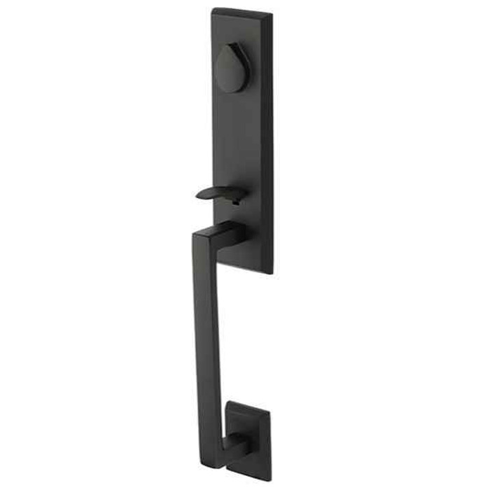 Emtek Emtek 452522 Rustic Modern Rectangular Monolithic Entrance Handleset - Sandcast Bronze Tubular - Double Cylinder EMTEK-452522