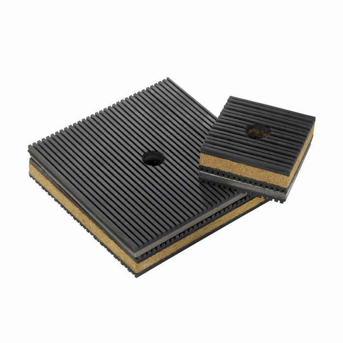 B-Line Eaton series vibration isolation pads, 3/16" deflection, 720 lbs load cap, Rubber, VRP type-rubber cube vibration pad