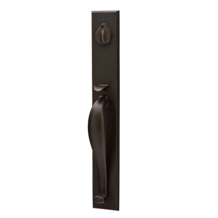 Emtek Emtek 450613 Rectangular Full Length Entrance Handleset - Sandcast Bronze Tubular - Dummy EMTEK-450613