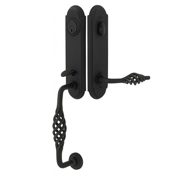 Emtek 460111 Monolithic with Lafayette Grip Entrance Handleset - Wrought Steel Tubular - Dummy