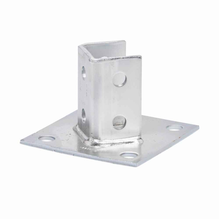 B-Line 4D280ZN Eaton series 4Dimension strut pipe clamps and fittings, 4" Height, 6" Length, 6" Width, 3.8lbs, Steel, 4D post base, For use with 4D22 and 4D21 channels, Electro-plated