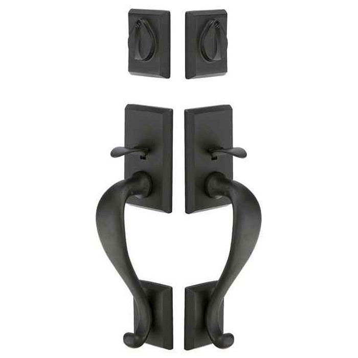 Emtek Emtek 454414 Rectangular Sectional Grip by Grip Entrance Handleset - Sandcast Bronze Tubular - Double Cylinder EMTEK-454414