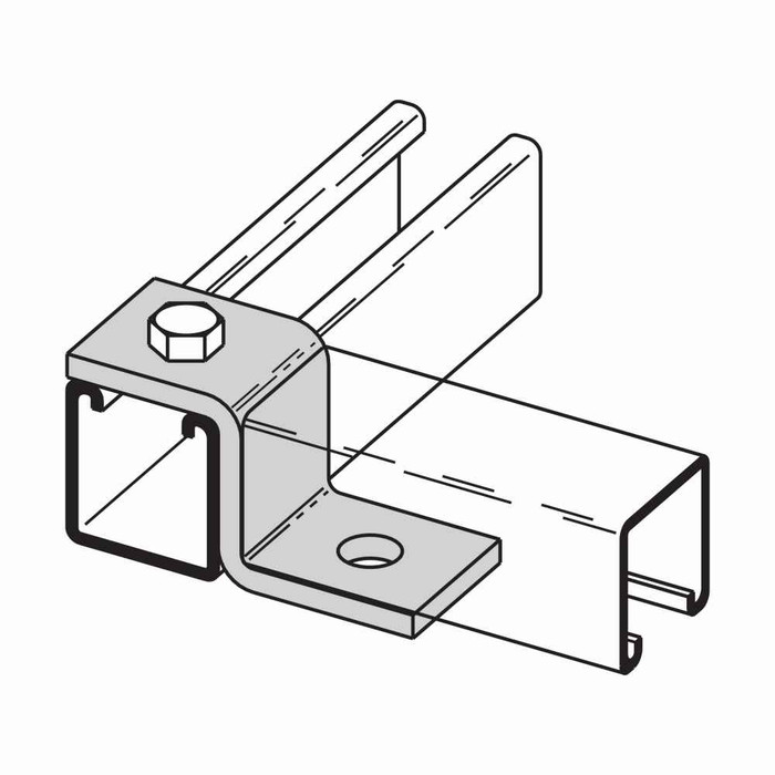 B-Line B108ZN Eaton series strut fittings and accessories, 2.12" Height, 3.5" Length, 1.62" Width, .55lbs, Steel, Offset size 2-1/8 in, Two hole offset z support, Thickness 1/4 in, Electro-plated