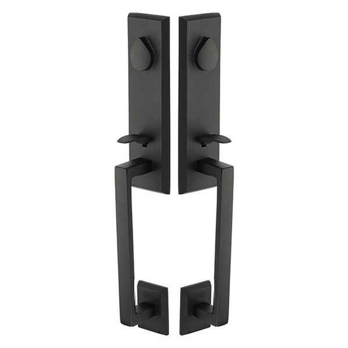 Emtek Emtek 454525 Rustic Modern Rectangular Monolithic Grip by Grip Entrance Handleset - Sandcast Bronze Tubular - Double Cylinder EMTEK-454525