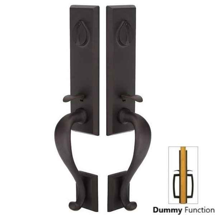 Emtek Emtek 455515 Rectangular Monolithic Grip by Grip Entrance Handleset - Sandcast Bronze Tubular - Dummy EMTEK-455515