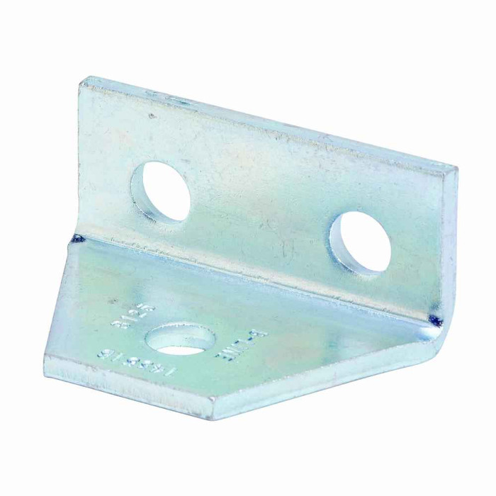 B-Line B125ZN Eaton series strut fittings and accessories, 2.31" Height, 3.5" Length, 1.62" Width, .67lbs, Steel, Three hole gussetted shelf angle, 90 deg, Thickness 1/4 in, Electro-plated