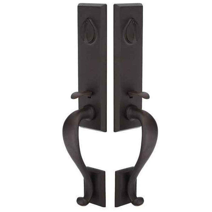 Emtek Emtek 454515 Rectangular Monolithic Grip by Grip Entrance Handleset - Sandcast Bronze Tubular - Double Cylinder EMTEK-454515