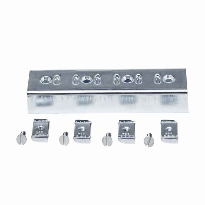 B-Line B166-42ZN Eaton series strut fittings and accessories, 1" Height, 7.24" Length, 1.68" Width, 0.75lbs, Steel, Four hole splice clevis, Thickness 7/32 in, Fits channel type B42, Electro-plated