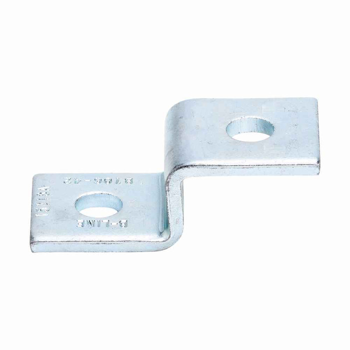B-Line B106-52ZN Eaton series strut fittings and accessories, .811" Height, 3.5" Length, 1.62" Width, .40lbs, Steel, Offset size 13/16 in, Two hole z-support, Thickness 1/4 in, Fits channel type B42, Electro-plated