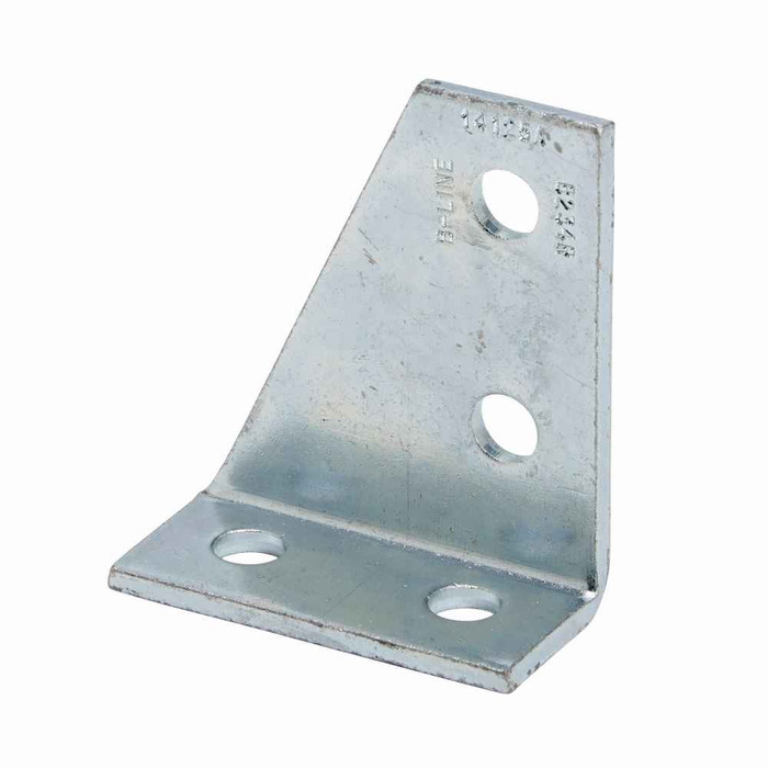 B-Line B234LSS4 Eaton series strut fittings and accessories, 4.2" Height, 3.5" Length, 1.62" Width, 1lbs, Steel, Left hand four hole gussetted corner angle, 90 deg, Stainless steel type 304