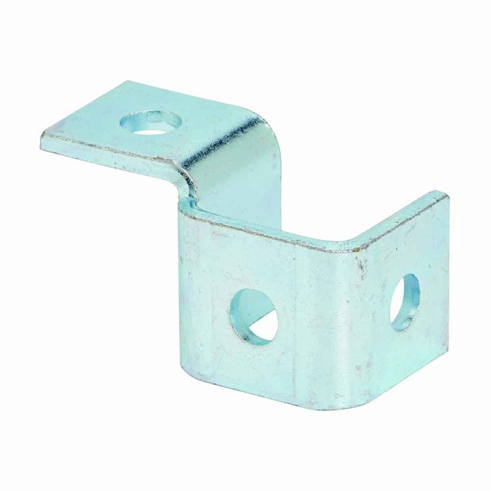 B-Line B270LZN Eaton series strut fittings and accessories, 2.06" Height, 3.81" Length, 1.68" Width, .77lbs, Steel, Left hand four hole single corner wing fitting, Electro-plated
