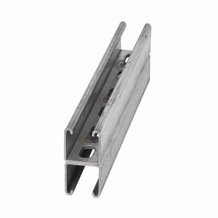 B-Line B22SHA-120SS6 Eaton series strut back-to-back welded channel, 1.62" channel height, 120" channel length, 1.62" channel width, Steel, 12 Gauge, SHA hole pattern, B22 channel type, Stainless steel type 316