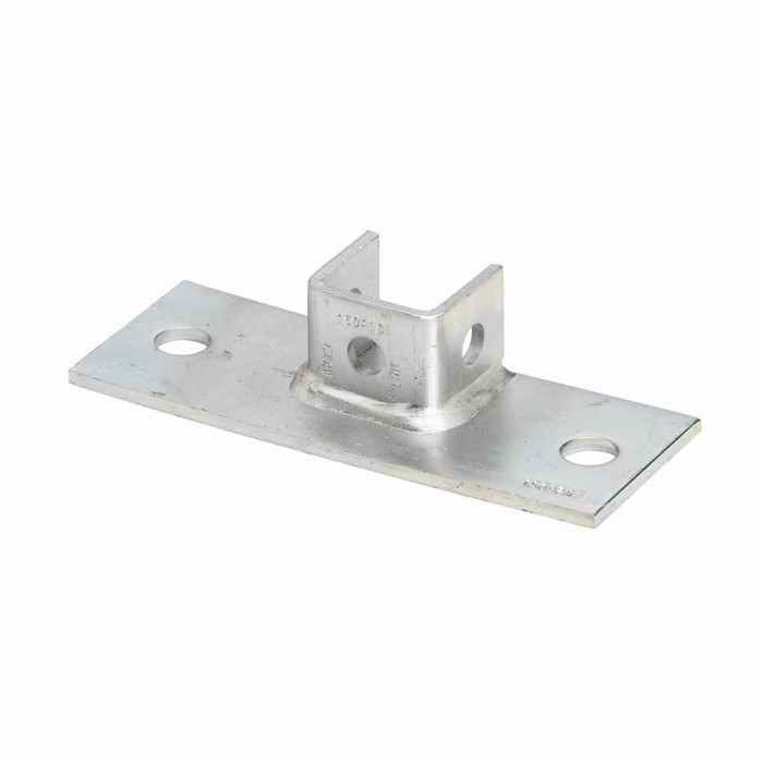 B-Line B279FLSS6 Eaton series strut fittings and accessories, 1.62" Height, 8" Length, 3" Width, 2.30lbs, Steel, Rectangular post base, flush to side, Stainless steel type 316