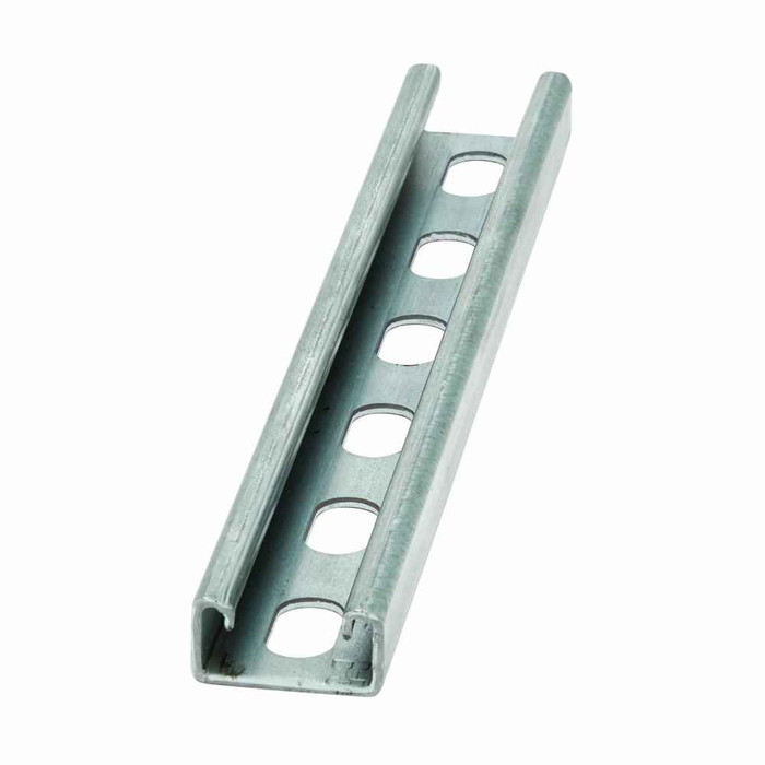 B-Line B52SH-120HDG Eaton series strut channel, .81" channel height, 120" channel length, 1.62" channel width, Steel, 12 Gauge, SH hole pattern, B52 channel type, Hot-dipped galvanized