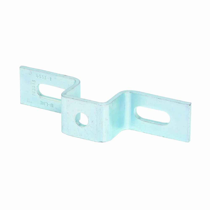 B-Line B333-1YZN Eaton series strut fittings and accessories, 1.85" Height, 7.5" Length, 1.62" Width, 1.03lbs, Steel, Slot size 9/16 in X 1-1/2 in, Slotted three hole u-support, Yellow zinc chromate