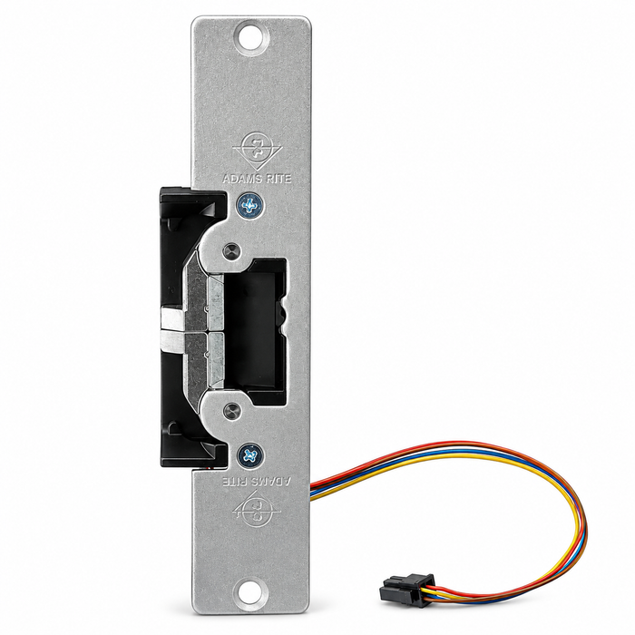 Adams Rite 7411 Ultraline Electric Strike for Wood Jamb with 10-1/4" Flat Faceplate and Field Selectable Fail-Safe/Fail-Secure Operation